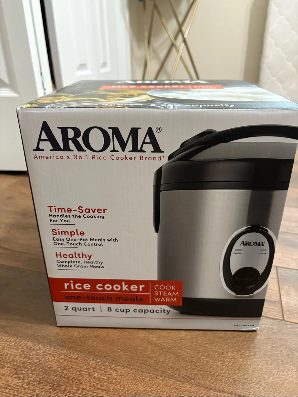 Aroma 8 Cup Cooked Rice Cooker 2 Qt One-Touch Rice Cooker New Open Box